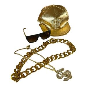 5 Piece Costume Jewelry Halloween Costume Character Cosplay Gold Dollar Sign